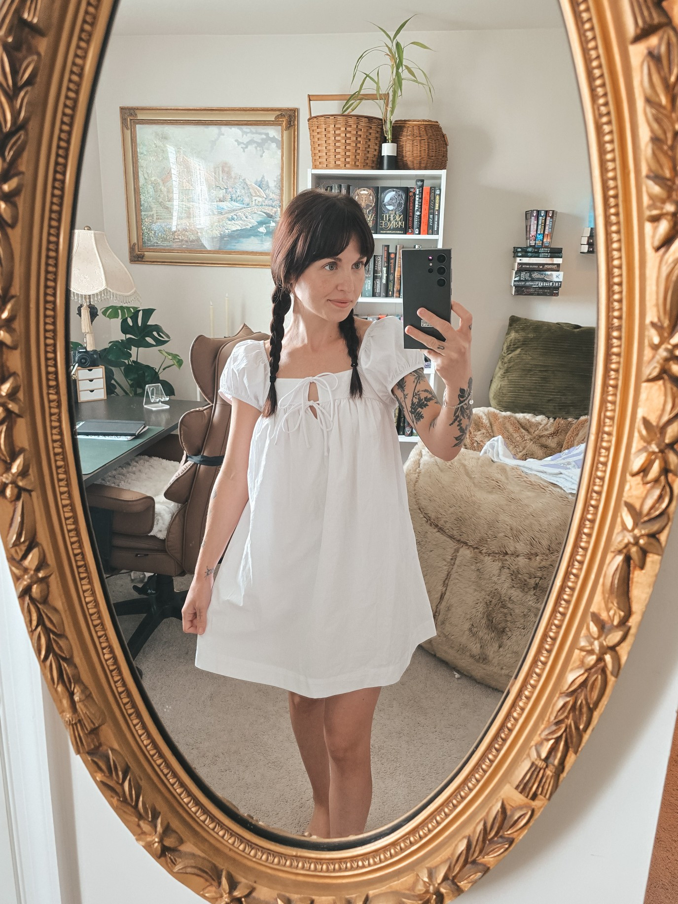White dress perfect for a warm summer day 

