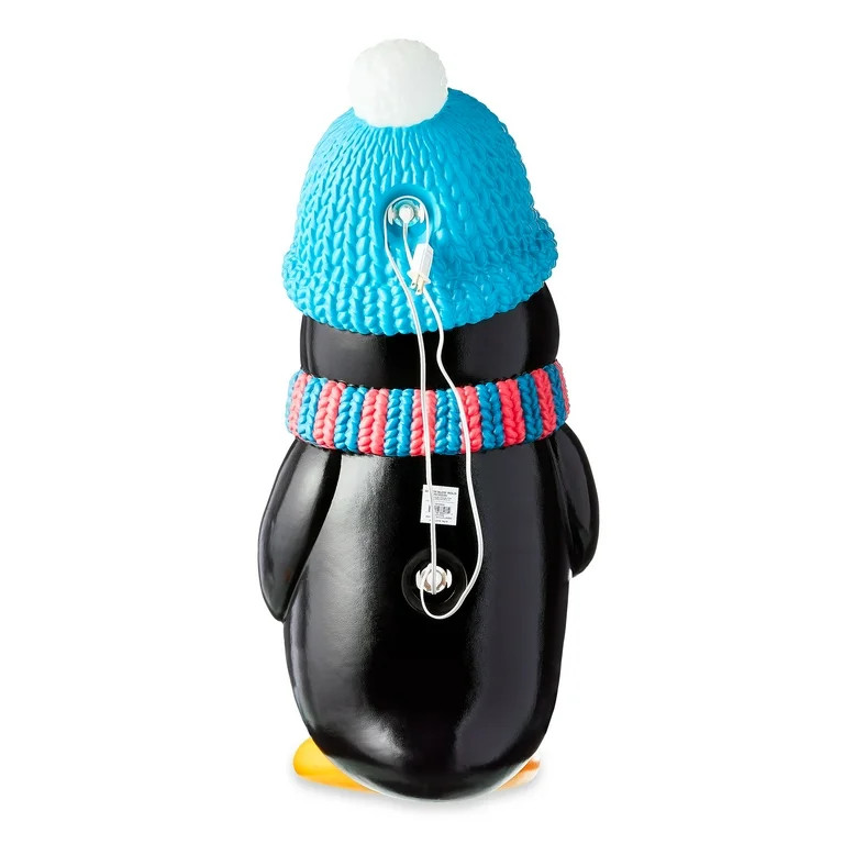 Lighted Blow Mold Penguin Indoor/Outdoor Christmas Decoration, 32 in, Multi-Color, by Holiday Tim... | Walmart (US)