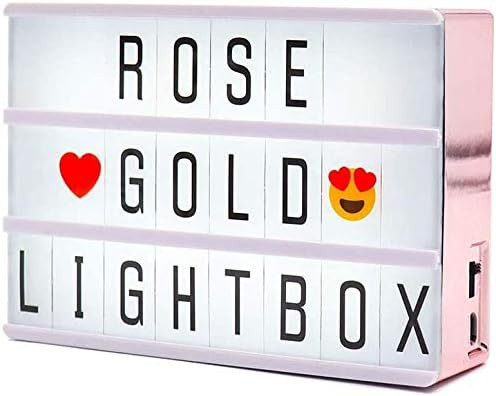 Locomocean Metallic Rose Gold Mini A6 Magnetic Cinematic Light Box with 82 Characters and 10 Emoj... | Amazon (US)