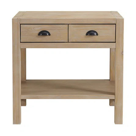 Arden 2-Drawer Wood Nightstand with Open Shelf | Wayfair North America