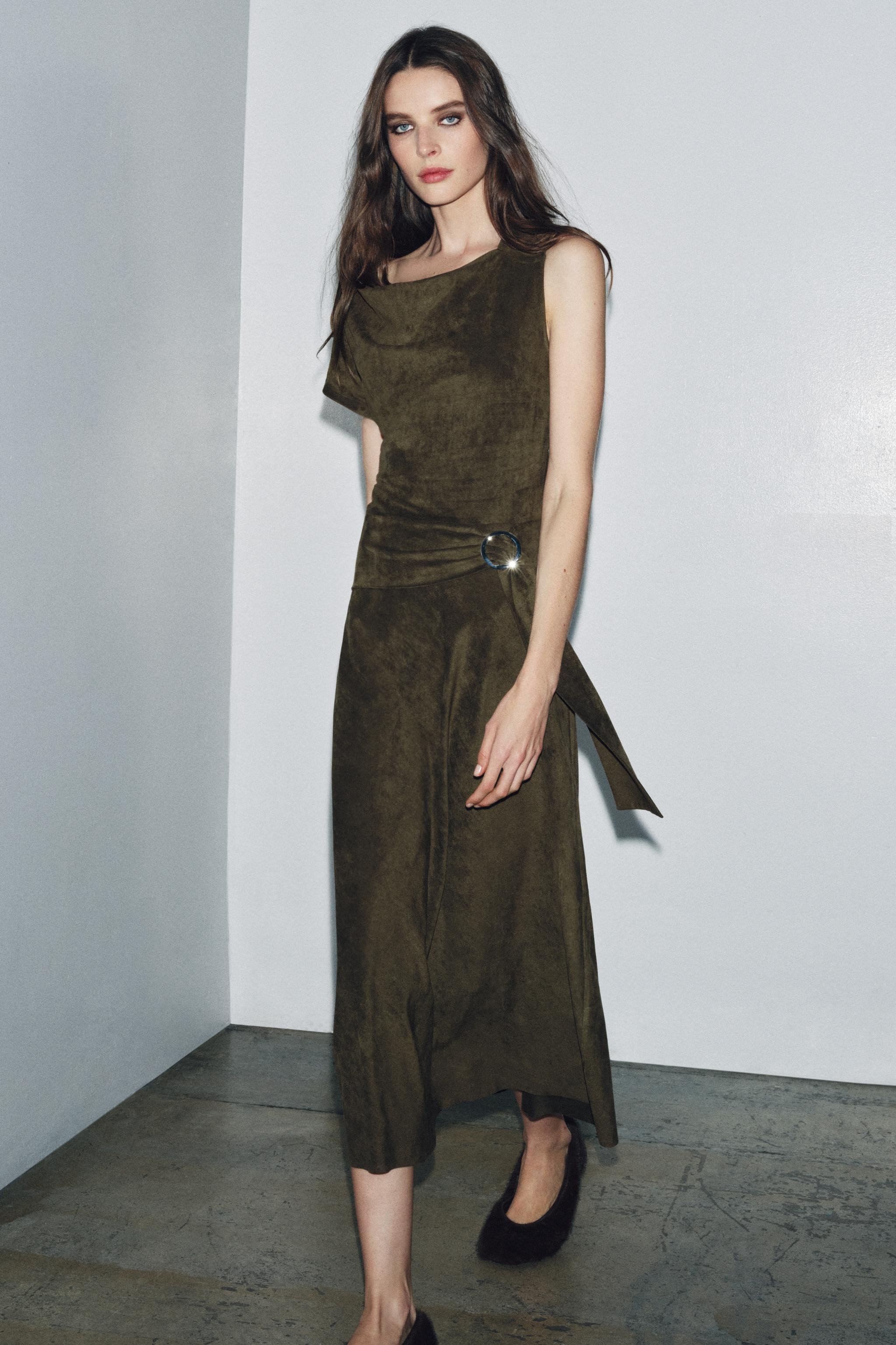 ASYMMETRICAL FAUX SUEDE DRESS | Zara US