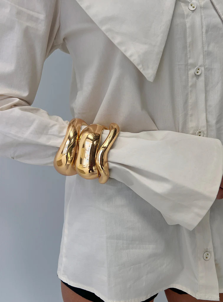 Hot Gossip Cuff Set Gold | Princess Polly US
