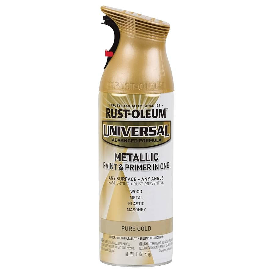 Rust-Oleum 245221 Universal All Surface Metallic Spray Paint, 11 oz, Pure Gold | Amazon (US)