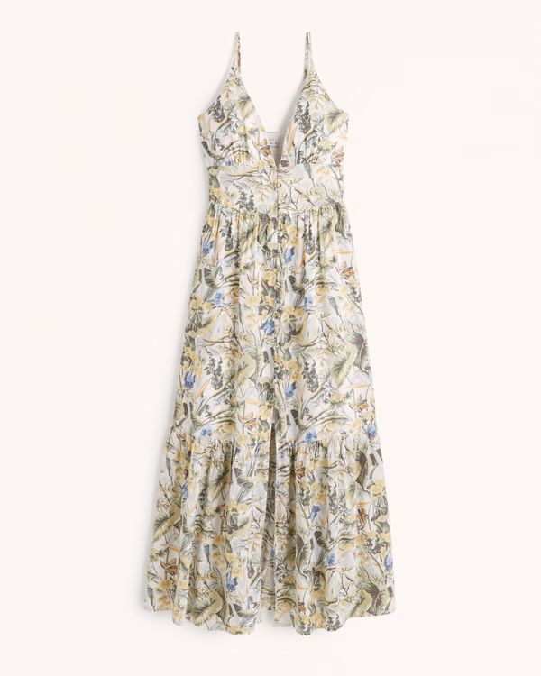 Women's Button-Through Maxi Dress | Women's Dresses & Jumpsuits | Abercrombie.com | Abercrombie & Fitch (US)