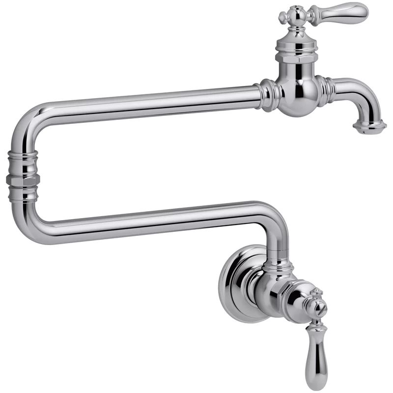 K-99270-CP Artifacts Single-Hole Wall-Mount Pot Filler with 22" Extended Spout | Wayfair North America