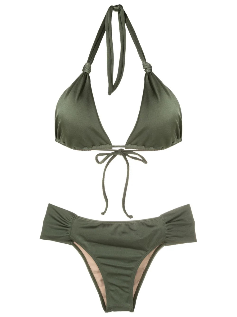 Brigitte knot-detail triangle-cup bikini - Green | Farfetch Global