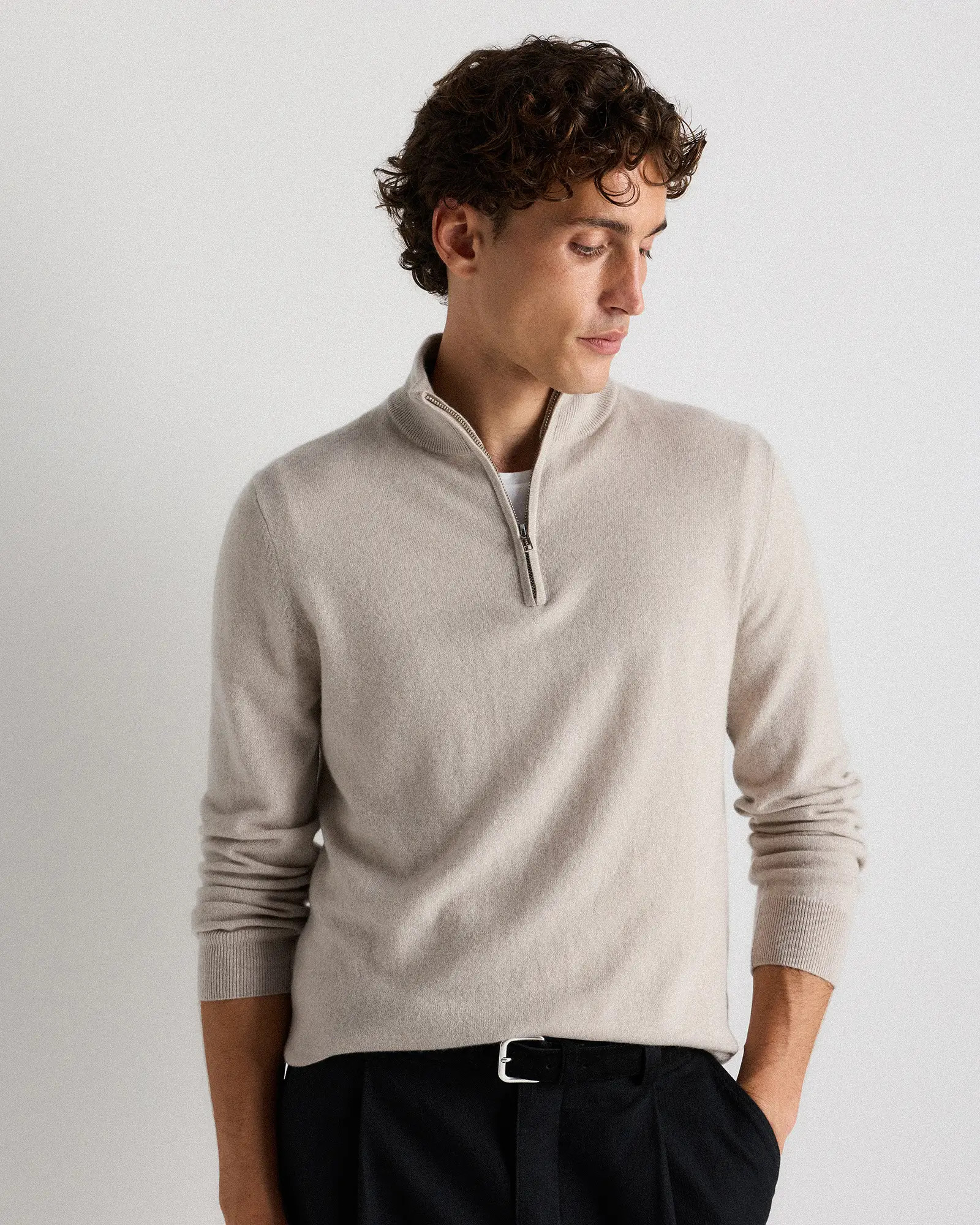 Mongolian Cashmere Quarter Zip Sweater | Quince