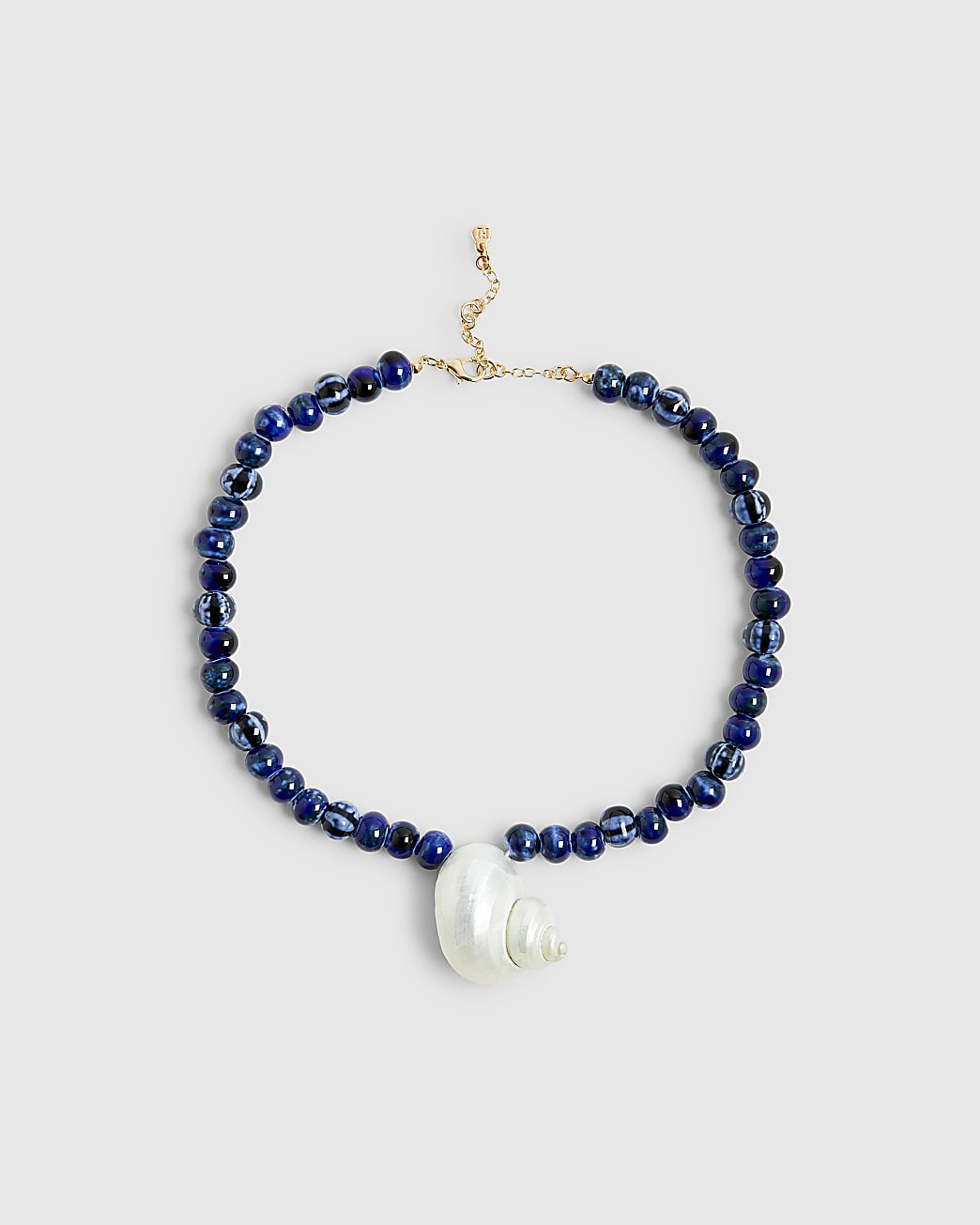 Blue Beaded Shell Necklace | River Island UK & IE