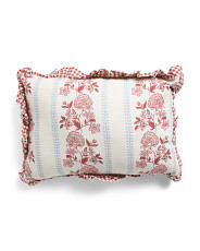 14x20 Floral Striped Gingham Ruffle Edge Pillow | Throw Pillows | Marshalls | Marshalls
