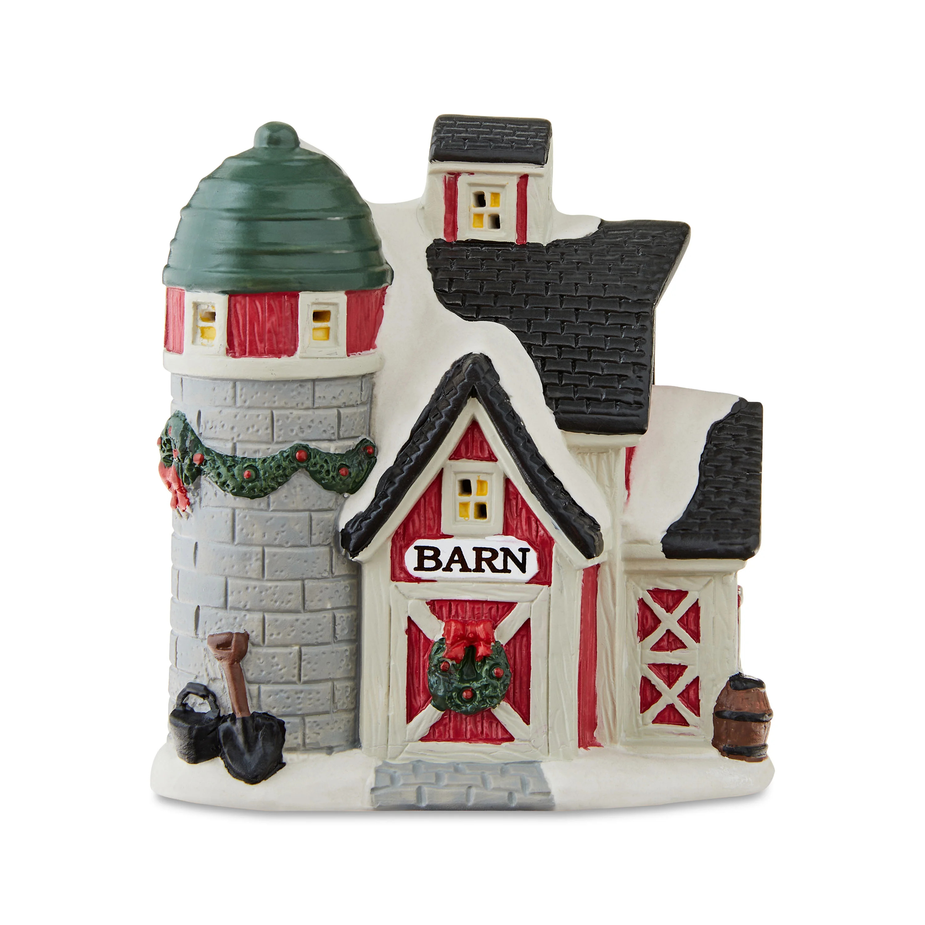 Porcelain Barn Mini Christmas Village Building, Multicolor, 3.93", by Holiday Time | Walmart (US)
