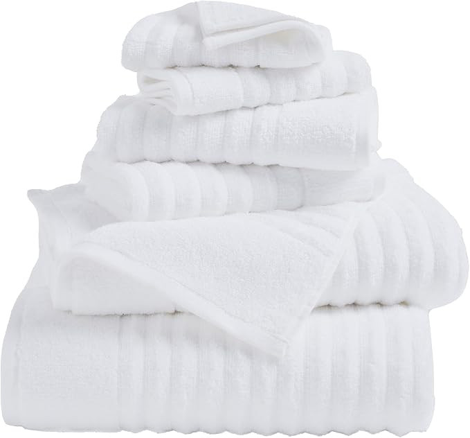 Great Bay Home Bath Towel Set - 100% Cotton 6 Piece Towel Set - Absorbent & Quick-Dry Towels for ... | Amazon (US)