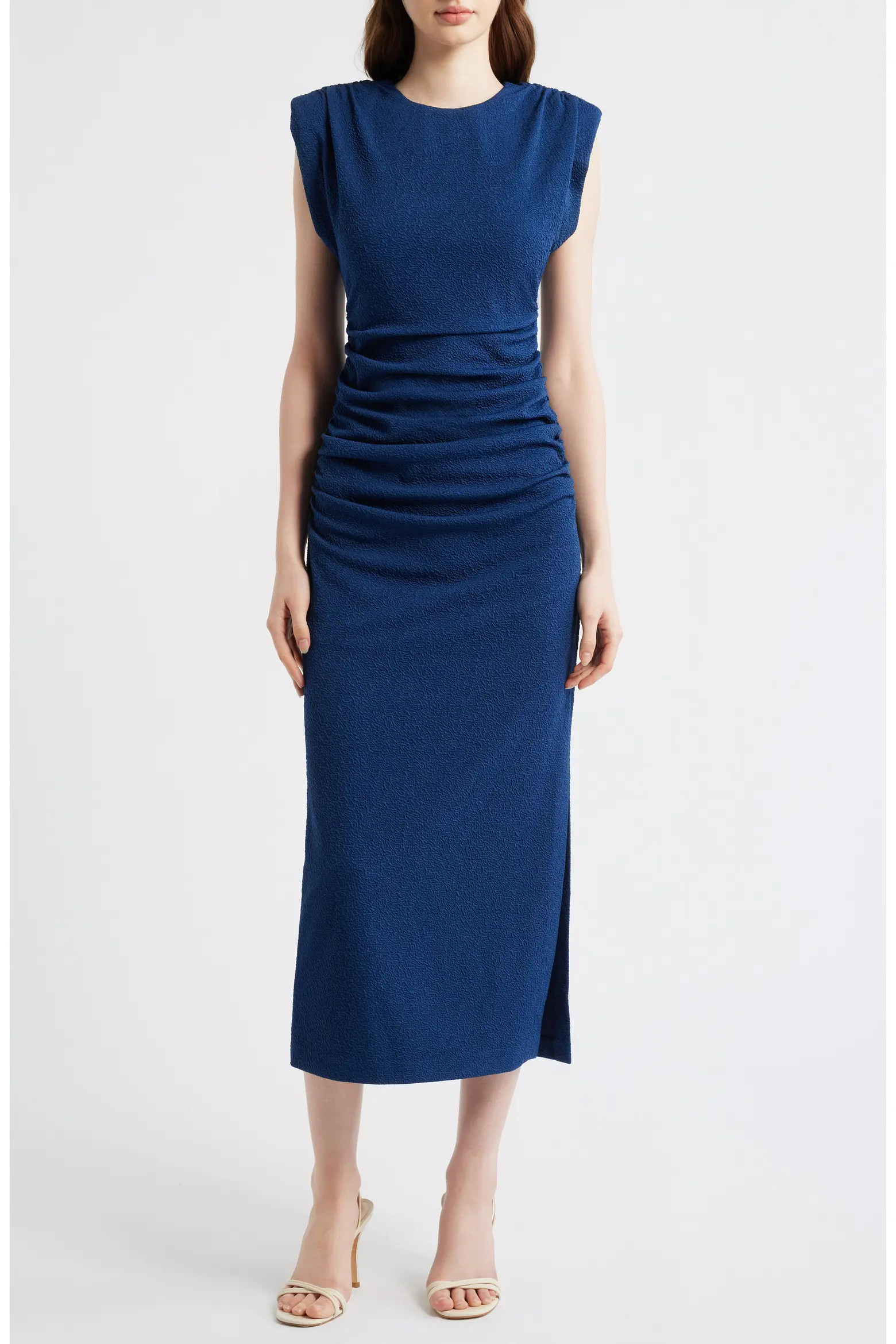 Cap Sleeve Textured Knit Midi Dress (Women) | Nordstrom | Nordstrom