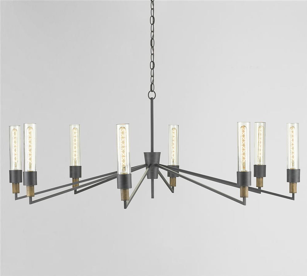 Achley Reclaimed Wood & Recycled Glass Chandelier | Pottery Barn (US)