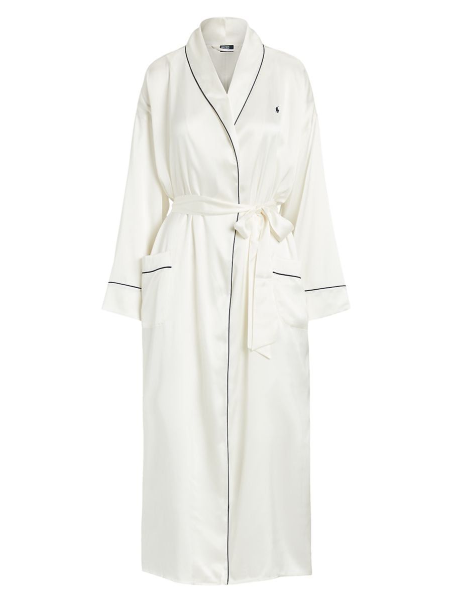 Belted Silk-Blend Robe | Saks Fifth Avenue