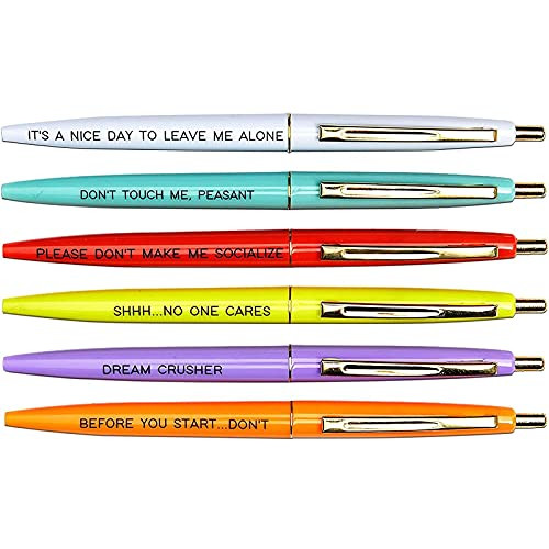 Ballpoint Pens with Funny Quotes and Insults (6 Colors, 12 Pack) | Amazon (US)