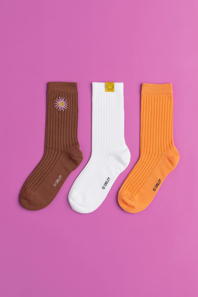 3-pack Ribbed Socks | H&M (US + CA)