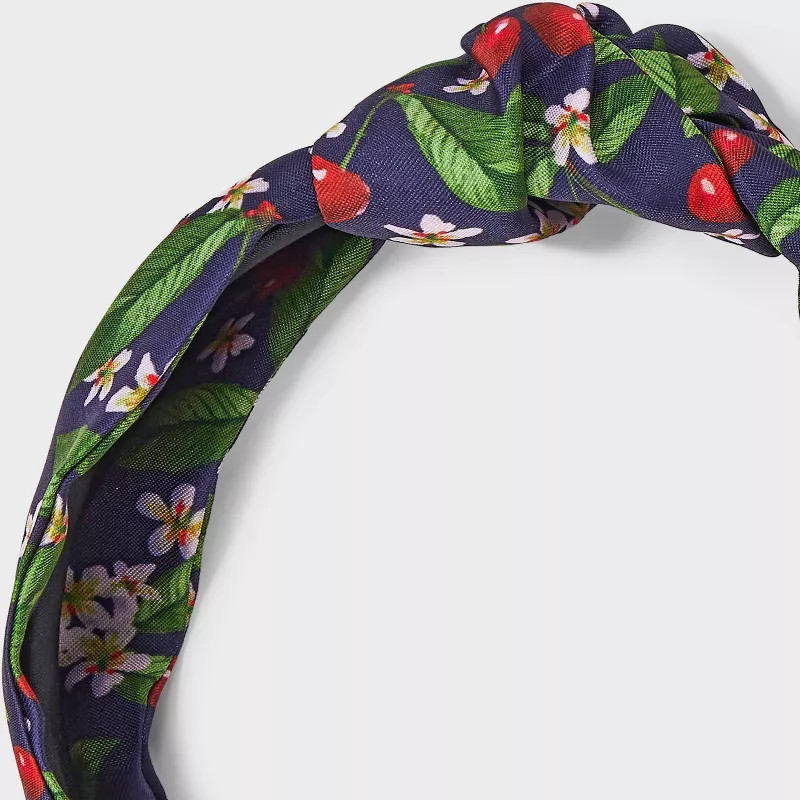 Top Knot Headband with Cherries and Daisies - A New Day™ Blue | Target