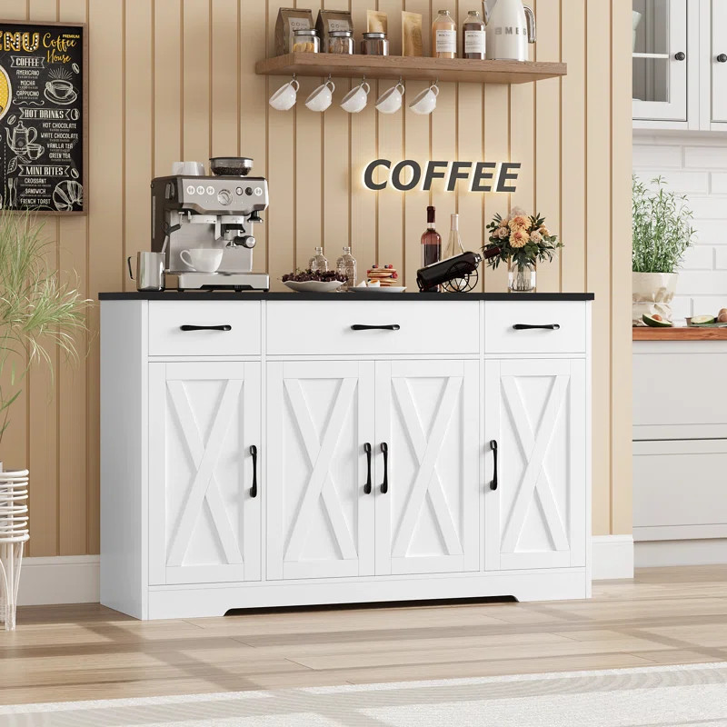 Adra 55.1'' Sideboard with 3 Drawers, Adjustable Shelves | Wayfair North America