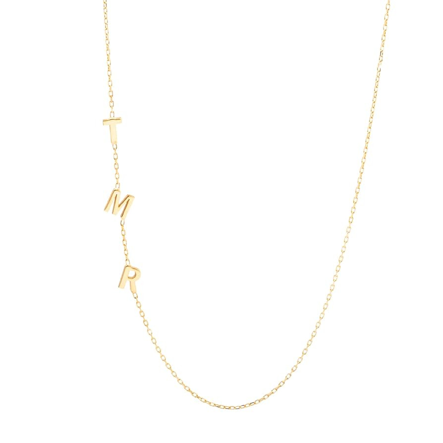 925 Solid Sterling Silver Sideways Initial Letter Necklace, Sideways Initial Name Necklace, Custo... | Amazon (US)