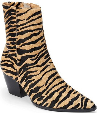 Caty Tiger Print Haircalf Western Inspired Booties | Dillard's