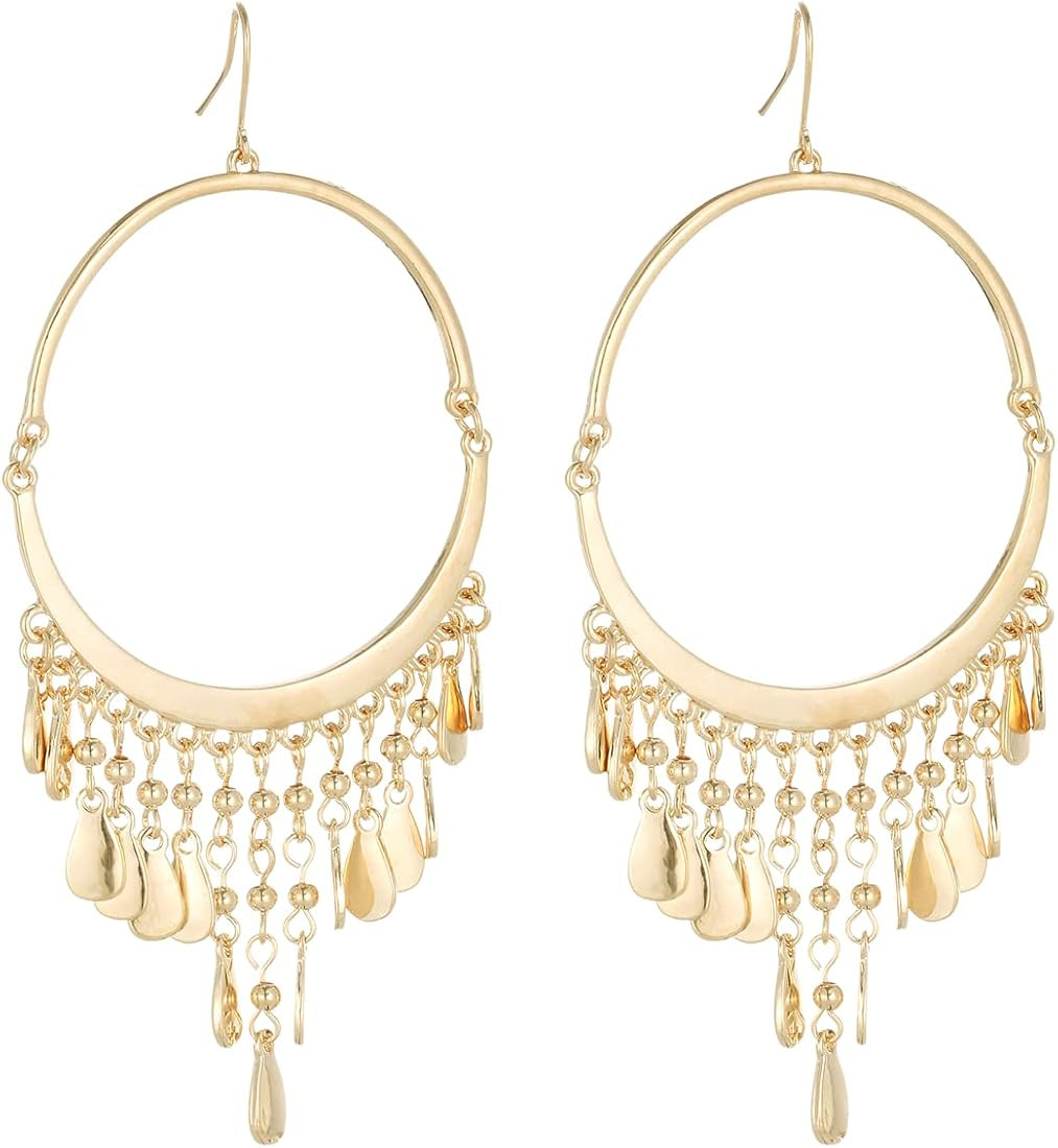 Bohemian Boho Tassel Dangle Drop Earrings for Women – Lightweight Filigree Gypsy Coin Chandelie... | Amazon (US)