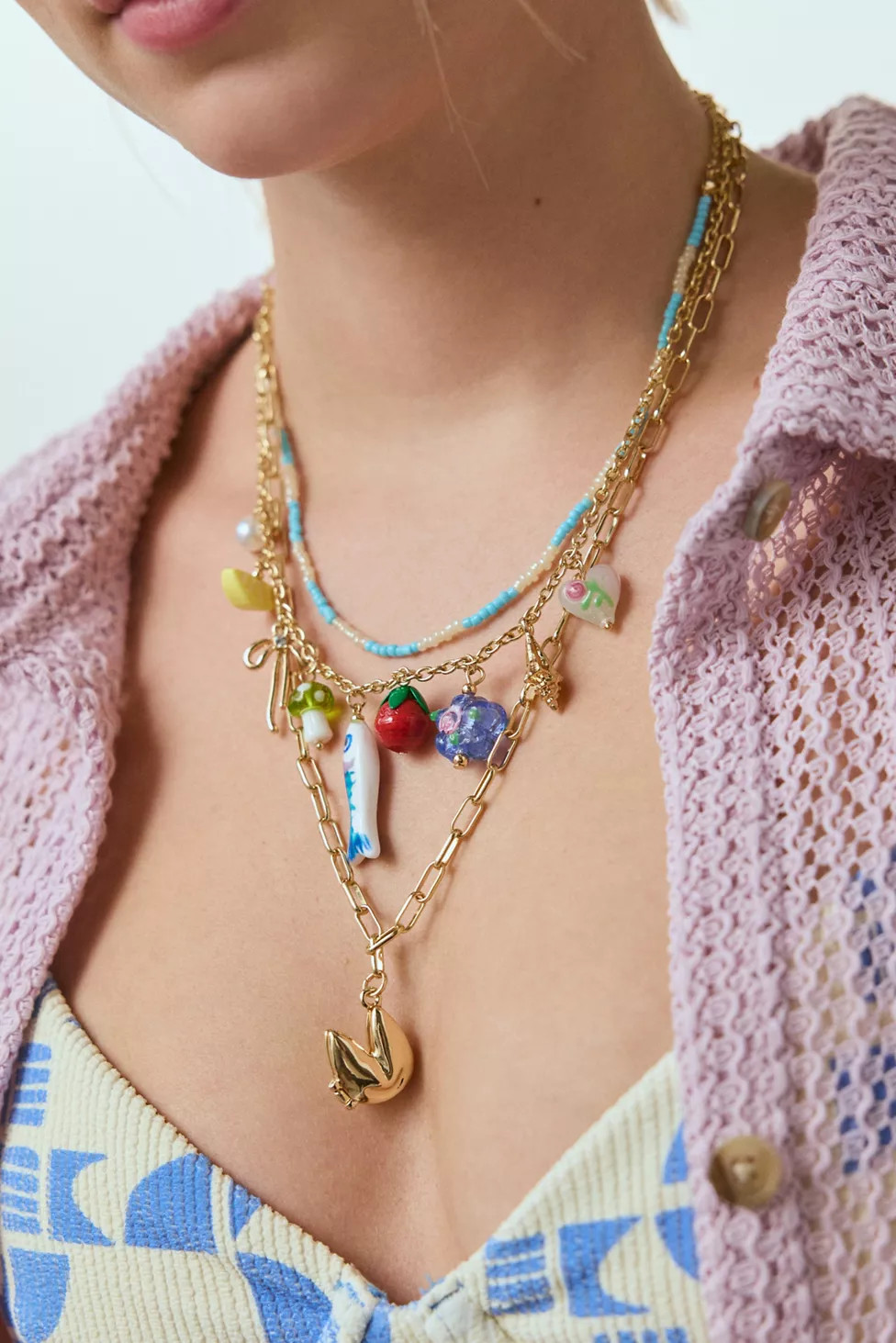 Tapas Triple Layering Charm Necklace Set | Urban Outfitters (US and RoW)