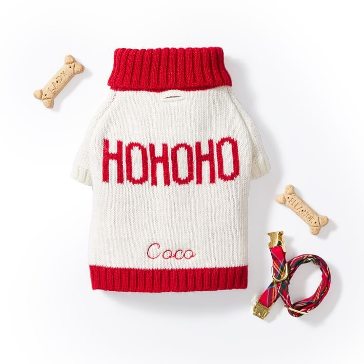 Ho Ho Ho Holiday Knit Dog Sweater | Mark and Graham