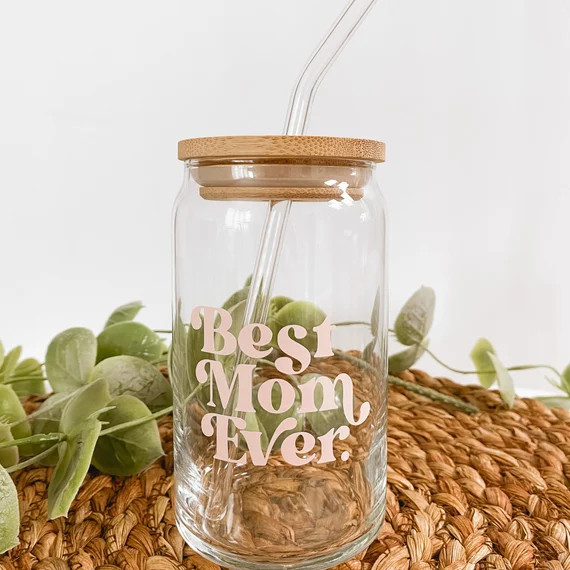 Best Mom Ever Glass Can Mother's Day Gift Coffee Lover | Etsy | Etsy (US)