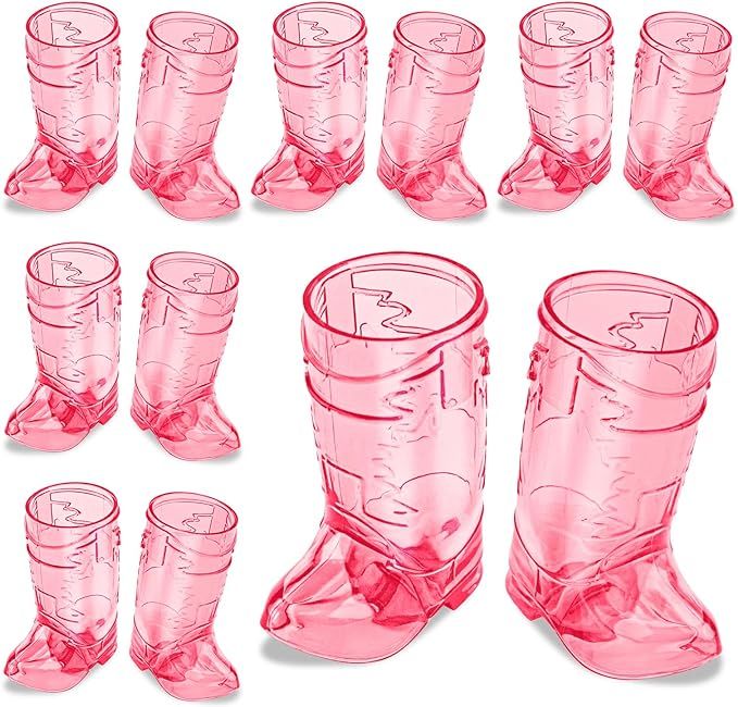 Cowboy Boot Shot Glasses, 12 Pcs 1 Oz Mini Plastic Boot Shot Glass, Reusable Plastic Boot Cups fo... | Amazon (US)