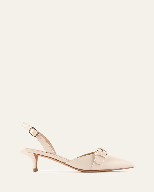 RANGER LOW HEELS OFF WHITE LEATHER | Jo Mercer (AU)