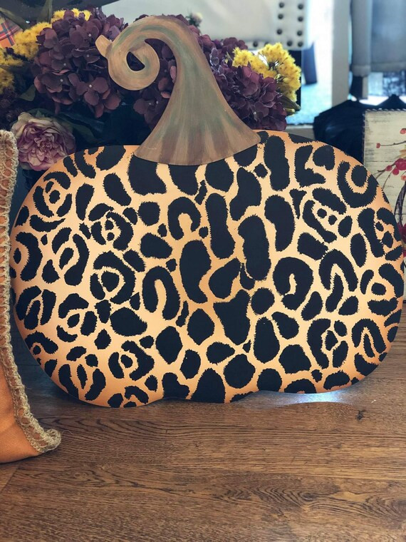 Fall/Halloween: Large Leopard Pumpkin Metal Stake | Etsy (US)