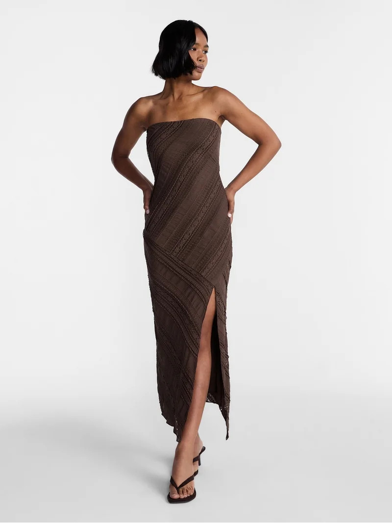 No Boundaries Tube Lace Asymmetrical Dress, Women's XXS-XXL | Walmart (US)