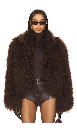 Rochelle Fur Jacket in Chocolate | Revolve Clothing (Global)