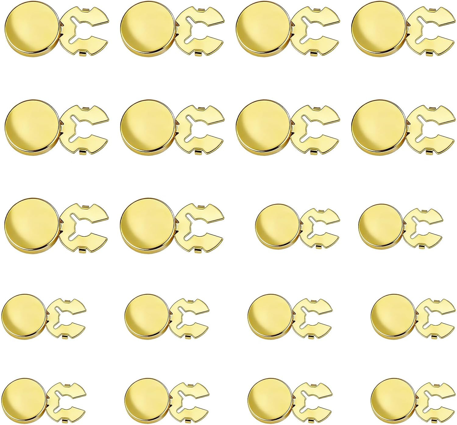 20PCS Brass Round Cuff Button Covers – 2 Sizes (12mm & 15mm) Gold Blank Cufflinks for Men & Women, Shirt Button Covers for Formal, Office & Wedding Shirts | Amazon (US)