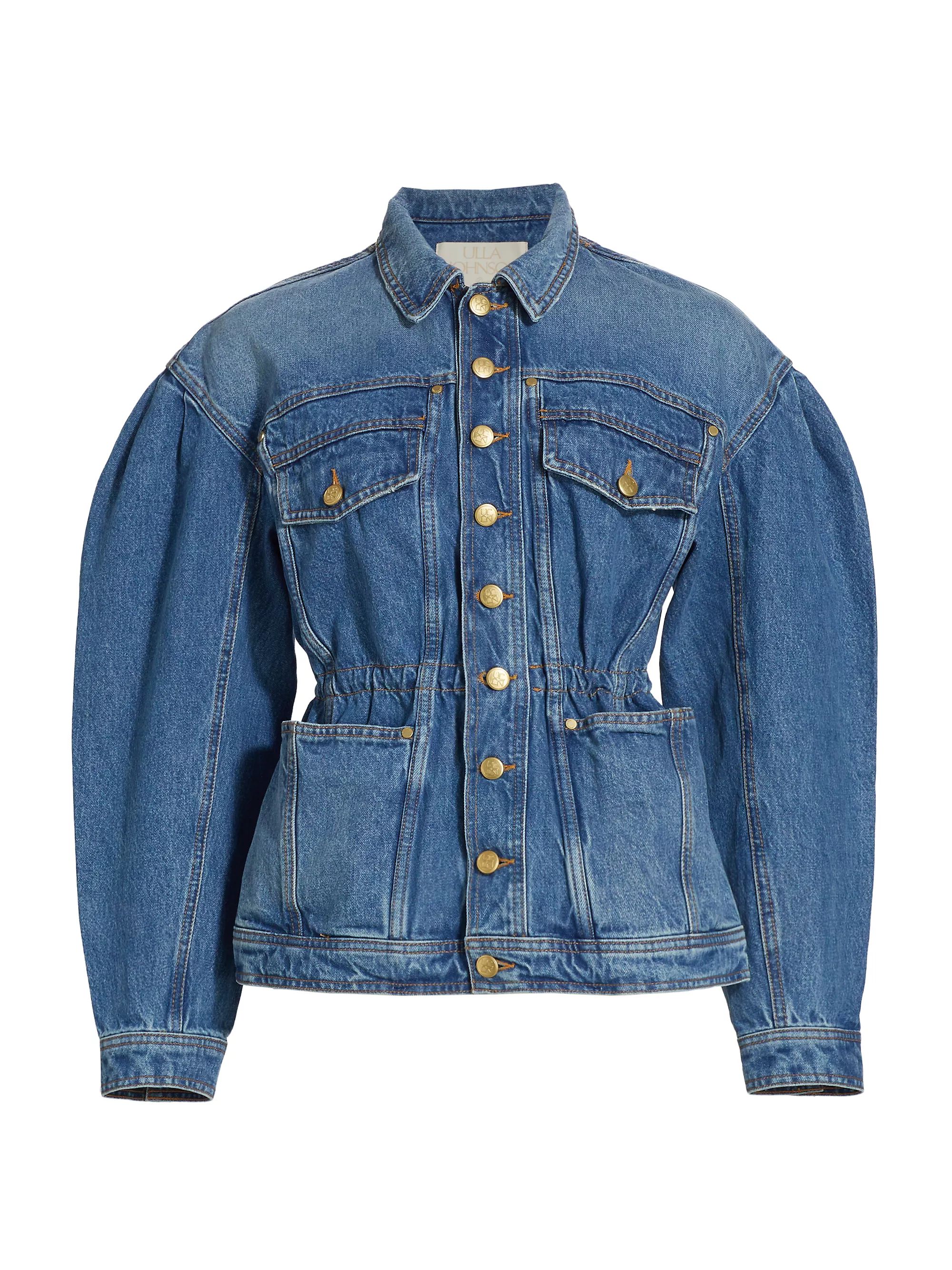 The Odette Elasticized Denim Jacket | Saks Fifth Avenue