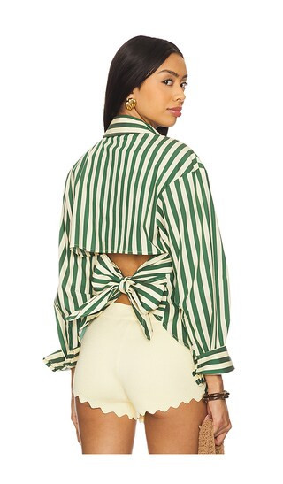 SIMONMILLER Loch Poplin Button Up in Green. - size L (also in S) | Revolve Clothing (Global)