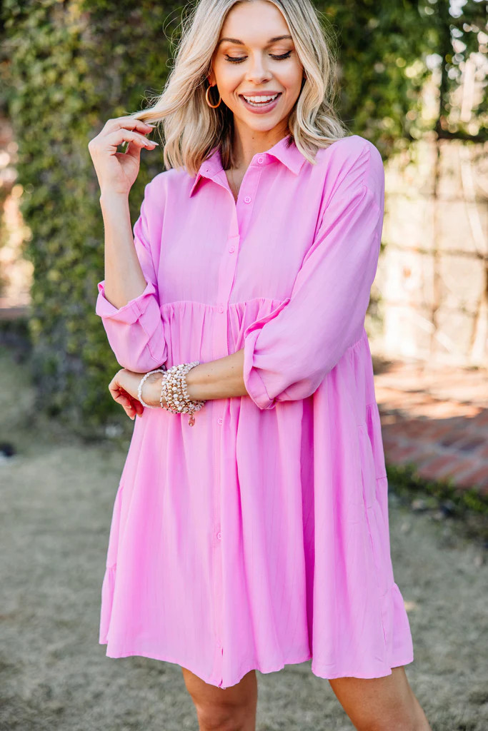 Let's Begin Baby Pink Babydoll Dress | The Mint Julep Boutique