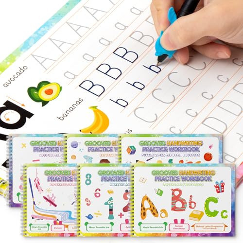 QianShouYan 6-Pack Magic Grooved Writing Practice Books Kids 3+ Learn Writing | Amazon (US)