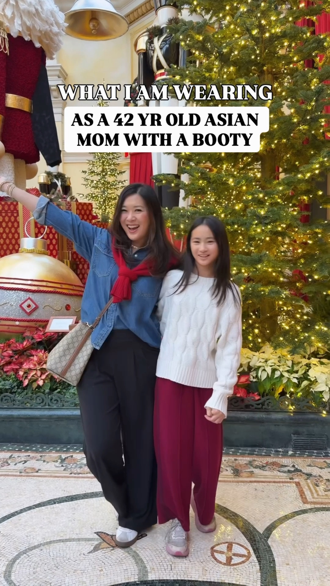 Denim Shirt: Medium
Lululemon look for less trouser pants: Medium
Red Sweater: Medium 