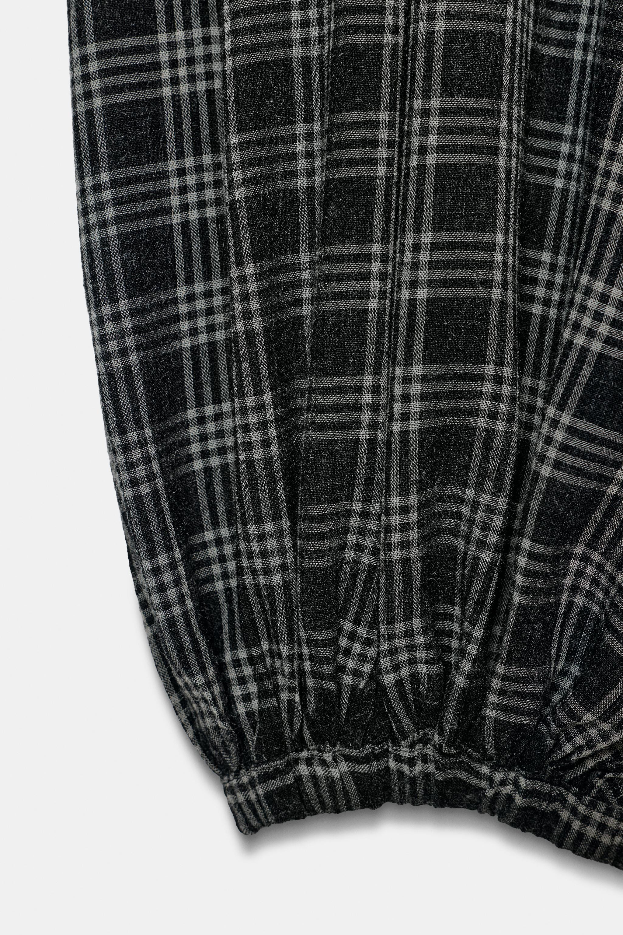 PLAID BALLOON PANTS ZW COLLECTION | Zara US