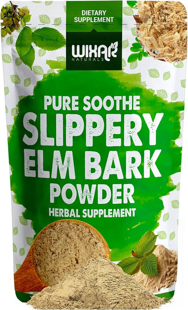 WIXAR Slippery Elm Bark Powder - Soothe Digestive Health, Sore Throat, Acid Reflux - Made from In... | Amazon (US)