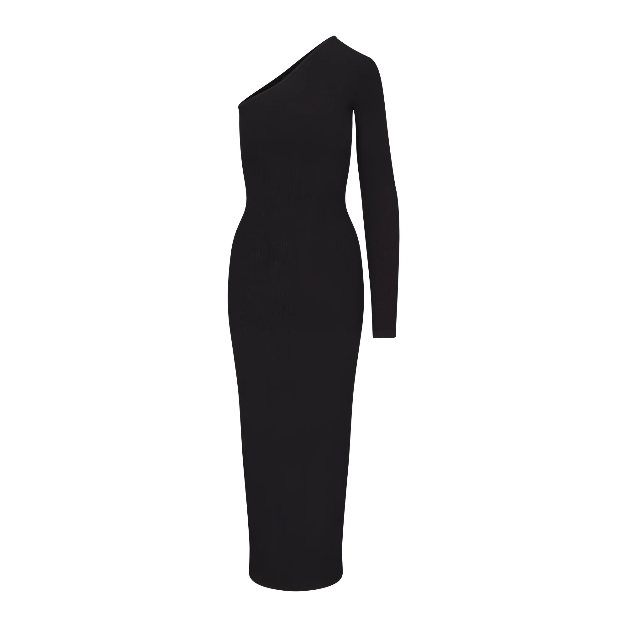 SOFT LOUNGE ONE SHOULDER LONG DRESS | ONYX | SKIMS (US)
