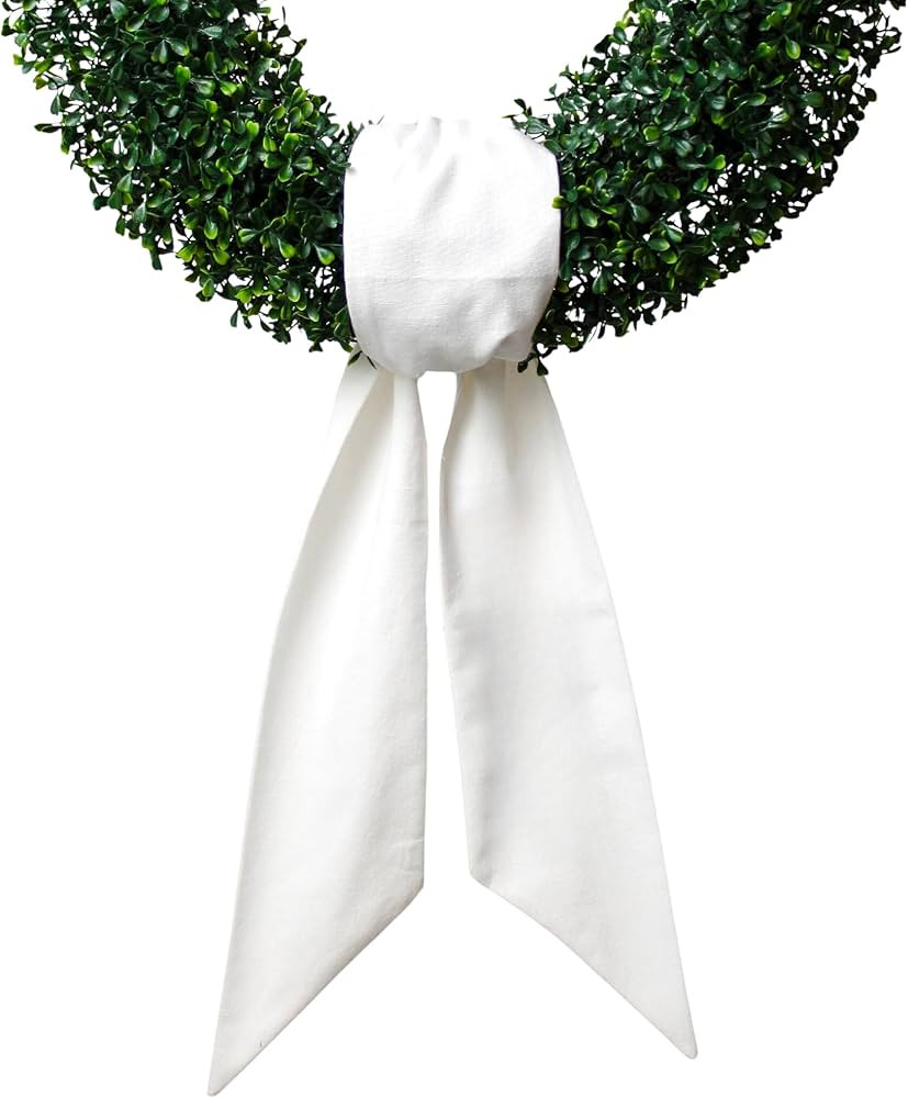 Wreath Sash for Front Door, Porch Decoration, Wreath Accessories, Quality White Linen, Blank for ... | Amazon (US)