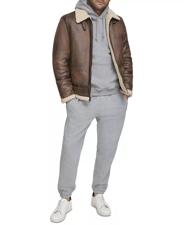 Calvin Klein Men's Classic Faux Shearling B-3 Bomber Jacket - Macy's | Macy's