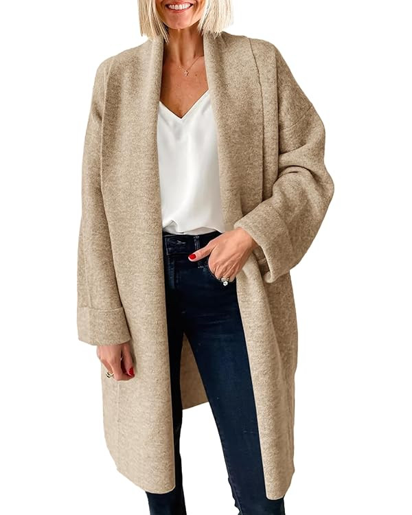 Saodimallsu Womens Long Cardigan Sweaters Chunky Open Front Oversized Slouchy Knit Fall Trendy Co... | Amazon (US)