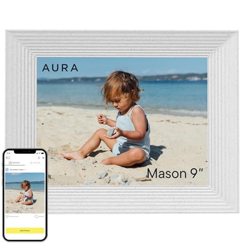Aura Mason WiFi Digital Picture Frame | Wirecutter's Best Digital Frame for Gifting | Send Photos from Your Phone | Quick, Easy Setup in Aura App | Free Unlimited Storage | White | Amazon (US)