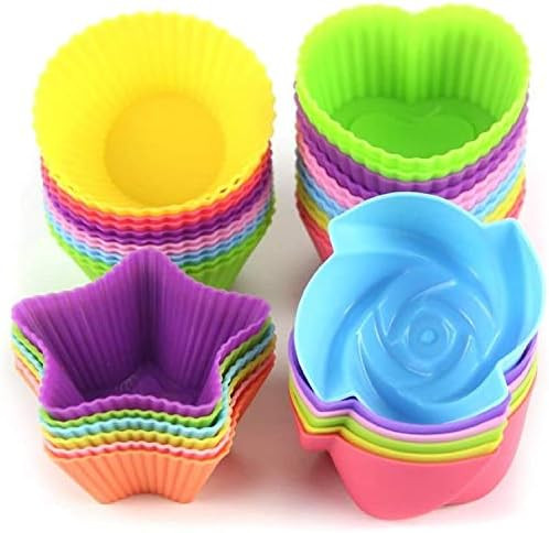LetGoShop Silicone Cupcake Liners Reusable Baking Cups Nonstick Easy Clean Pastry Muffin Molds 4 ... | Amazon (US)