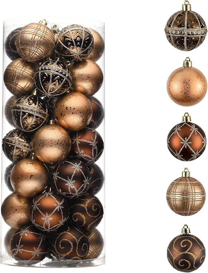 Valery Madelyn Fall Ornaments for Christmas Trees, 35ct Bronze Copper Brown Gold Shatterproof Fal... | Amazon (US)