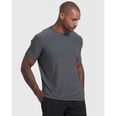 Men's Active Short Sleeve Crew Neck T-Shirt Carbon S - True Classic | Target