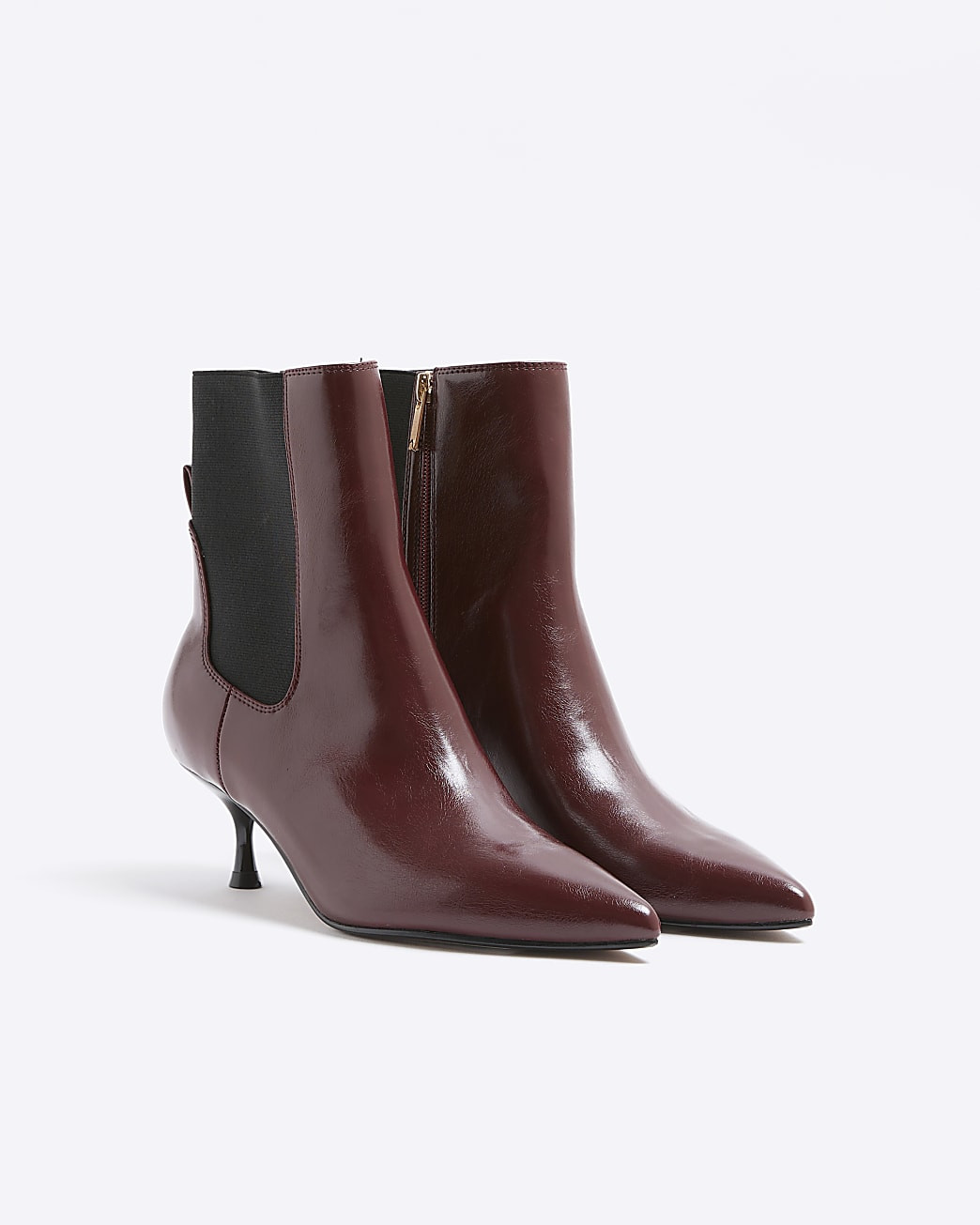 Red kitten heeled ankle boots | River Island UK & IE
